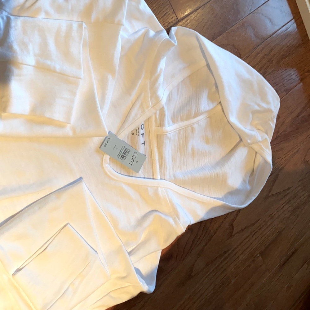 Loft White Hoodie Petite L
